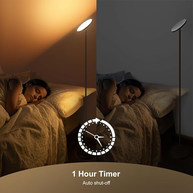 𝐑𝐆𝐁 Torchiere Floor Lamps for Living Room, 32W/3200LM Bright LED Standing Lamp with Remote, Modern Color Changing Tall Lamp with Stepless Dimming, 69" Corner Floor Lamp for Bedroom, Office