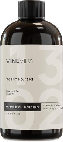 VINEVIDA [16 Fl Oz] Scent NO. 1302 Fragrance Oil for Cold Air Diffusers, Aromatic Notes of Cedarwood Spicy Woody, Essential Oils for Diffuser Oil Refill & Air Freshener Room Spray