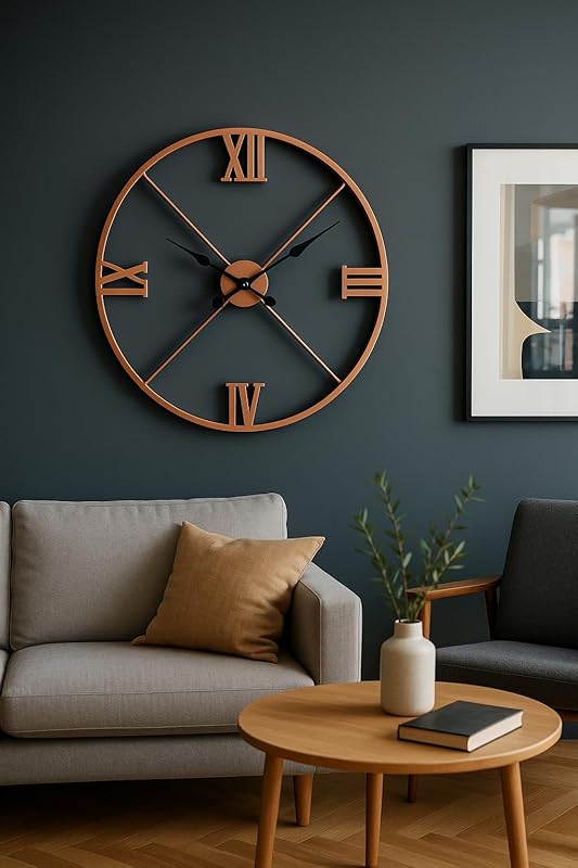 Minimalist Wall Clock, Kitchen Clocks, Housewarming Gifts, Modern Wall Clock, Oversized Wall Clock, Metal Wall Clock, Large Wall Clock (Silver, 16 Inch / 41 cm)
