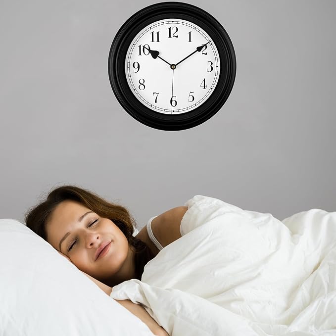 Retro Wall Clock, 10 Inch Vintage Silent Non Ticking Classic Clocks, Easy to Read, Quality Quartz Clock Battery Operated, Decorative Bedroom, Kitchen