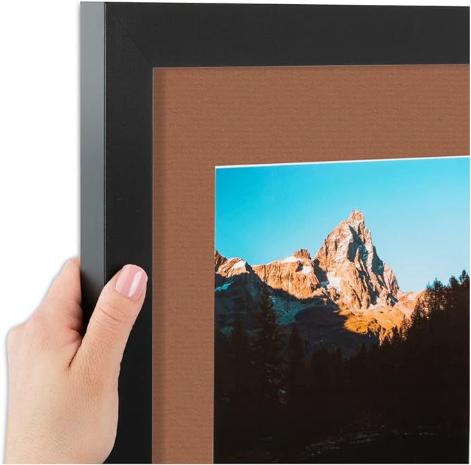 ArtToFrames Collage Photo Frame Double Mat with 2 - 5x7 Openings and Satin Black Frame