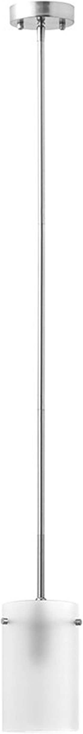 Linea di Liara Effimero Modern Brushed Nickel Pendant Light Fixtures Over Kitchen Island Sink Lighting Ceiling Hanging Farmhouse Mini Metal Industrial Pendant Lighting Medium Frosted Glass Shade