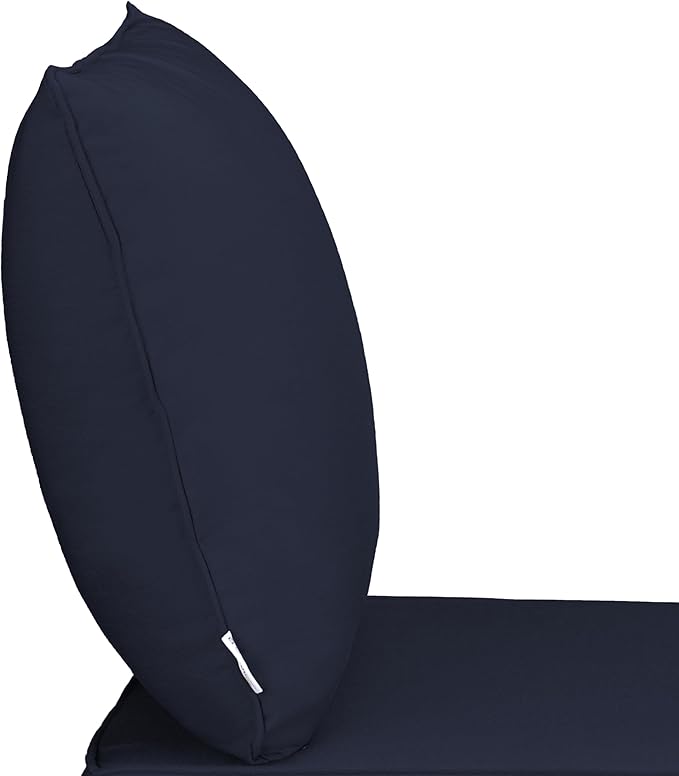 UIXE 24.5" Deep Seat Outdoor Cushion Set with Back Pillows, Patio Furniture Cushions, Sectional Sofa Bistro Chair Cushion - Navy, Set of 4