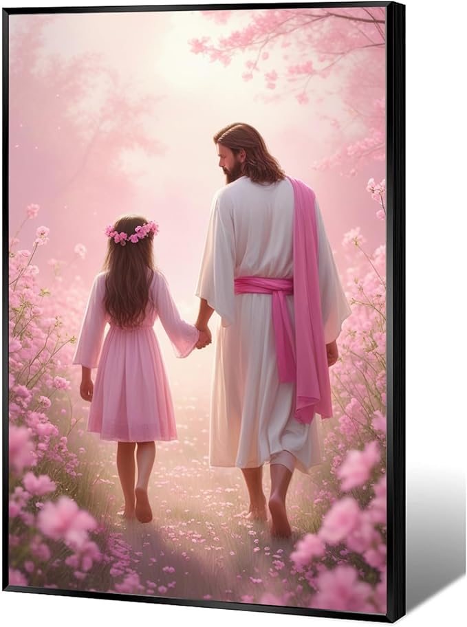 Christian Wall Art Print, Religious Scripture Biblical Decor, Faith-Based Inspirational Landscape with Cross, Digital Printed Canvas Poster for Church, Home Chapel, Prayer Room Decor