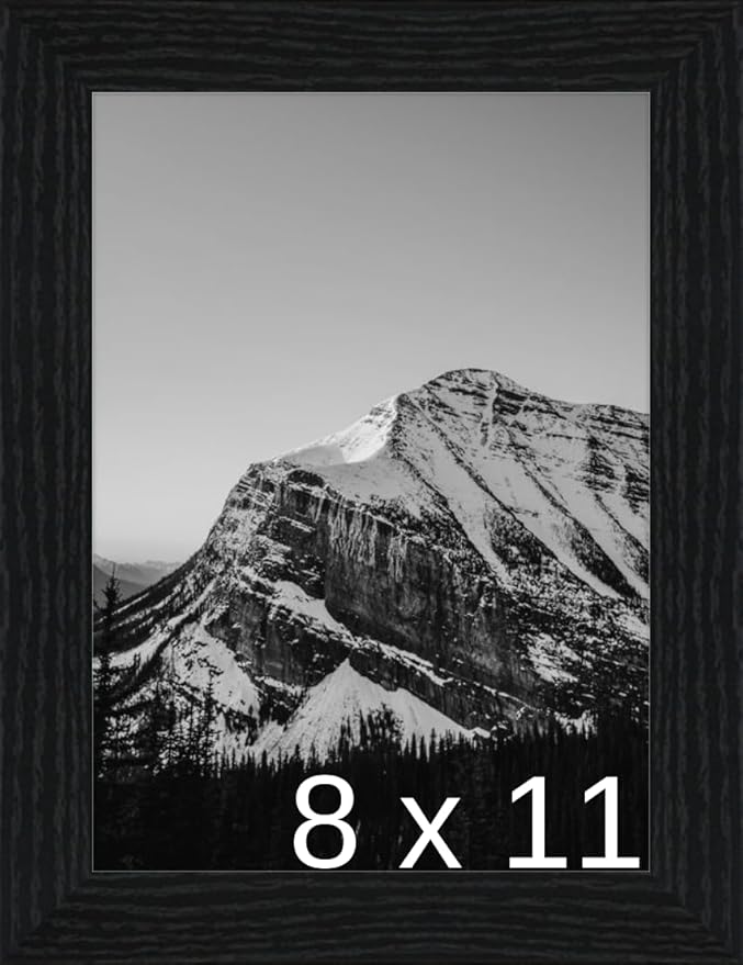 Frame It Easy 8 1/2 x 11 Black Grain Wood Frame (Derby)