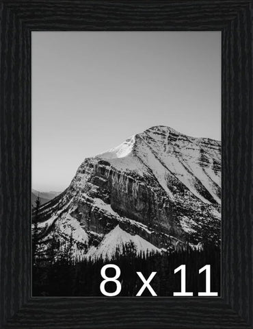 Frame It Easy 8 1/2 x 11 Black Grain Wood Frame (Derby)