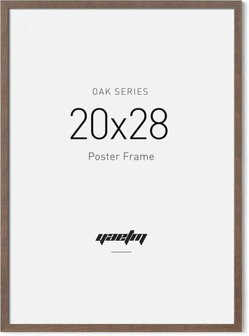 Yaetm 20x28 Picture Frame - Brown Walnut, Solid Wood 20x28 Poster Frame for Picture & Art Print, Lightweight, Horizontal and Vertical Wall Hanging for Photo Gallery (Single, Walnut)