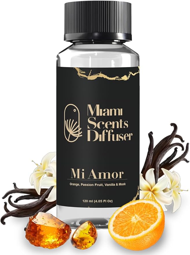 Mi Amor Scent Inspired by Baccarat NY Hotel 4 FlOz - 120 ml Essential Oils Aroma for Home Office Diffuser Luxury Fragance Refill Aromatherapy Natural Blend of Orange, Passion Fruit, Vanilla & Musk.