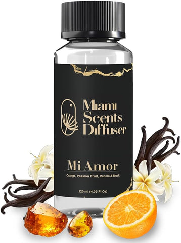 Mi Amor Scent Inspired by Baccarat NY Hotel 4 FlOz - 120 ml Essential Oils Aroma for Home Office Diffuser Luxury Fragance Refill Aromatherapy Natural Blend of Orange, Passion Fruit, Vanilla & Musk.