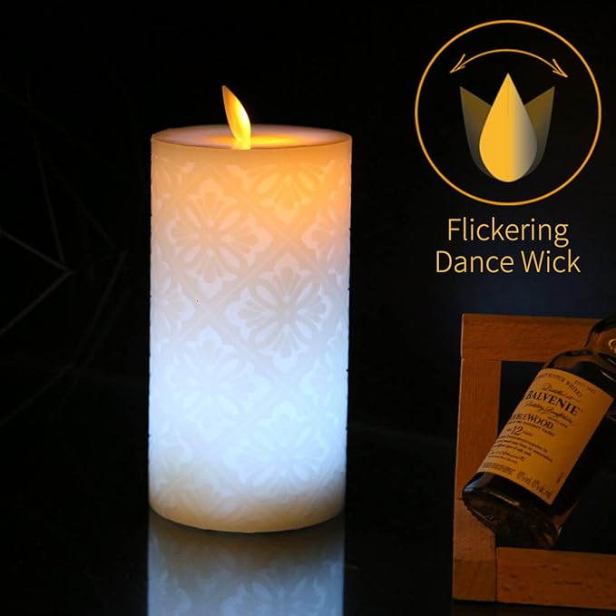 NICEME LED Multi Colored Flameless Candle with Remote Control Timer, 6" Realistic Wax Color Changing Candle Battery Operated with Flickering Flame for Wedding Home