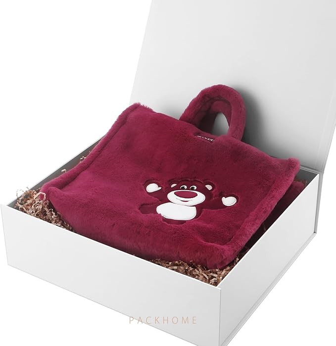 PACKHOME 17x14.5x5.5 Inches, 3 Extra Large Gift Boxes with Lids, Magnetic Closure Boxes for Clothes and Large Gifts (Matte White with Grain Texture)