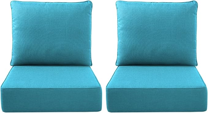 Luxury Outdoor Seat Cushion Set-22 x 22 x 6 Inch Outdoor Chair Cushions with Water Resistant & Removable Cover Outdoor Cushions for Patio Furniture Chair Sofa Couch-Beige