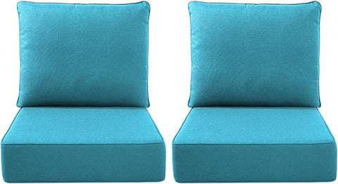 Luxury Outdoor Seat Cushion Set-22 x 22 x 6 Inch Outdoor Chair Cushions with Water Resistant & Removable Cover Outdoor Cushions for Patio Furniture Chair Sofa Couch-Beige