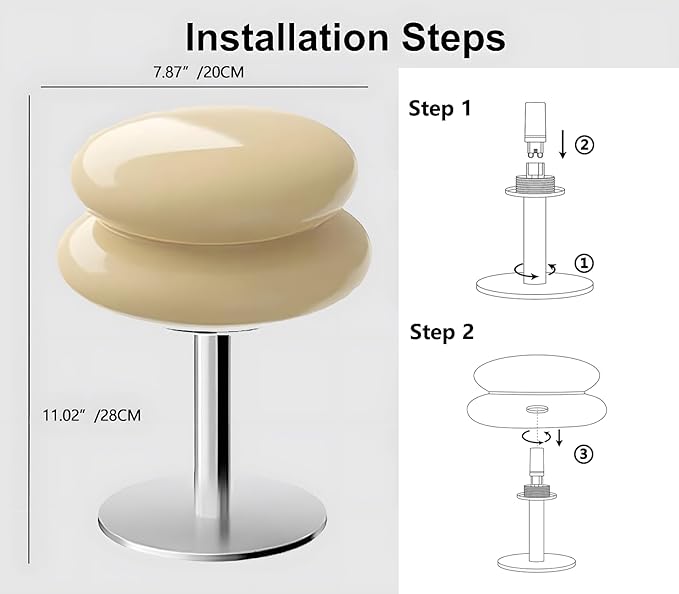 Mushroom Lamp for Bedroom,Mid Century Modern Lamp for Nightstand, Dimmable Retro Egg Tart Bedside Small Lamps,Unique Home Mushroom Decor Aesthetic Cute Table Lamps for Living Room (Copper)