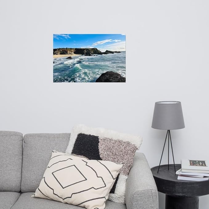 Bodega Bay Coastal Poster – Ocean Photography Wall Art Print – California Nature Landscape – Horizontal Seascape Decor – Picture for Living Room or Bedroom (20x30 inches) - Unframed Poster