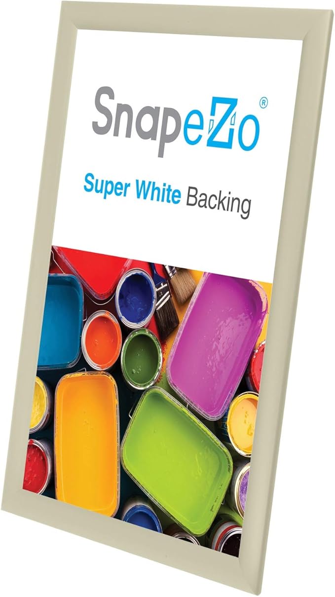 SnapeZo Notice Frame 11x17 Inches, Off-White 1 Inch Aluminum Profile, Front-Loading Snap Frame, Wall Mounting, Sleek Series