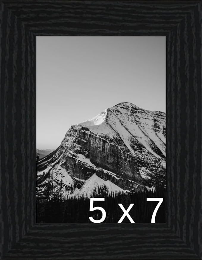 Frame It Easy 5 x 7 Black Grain Wood Frame (Derby)