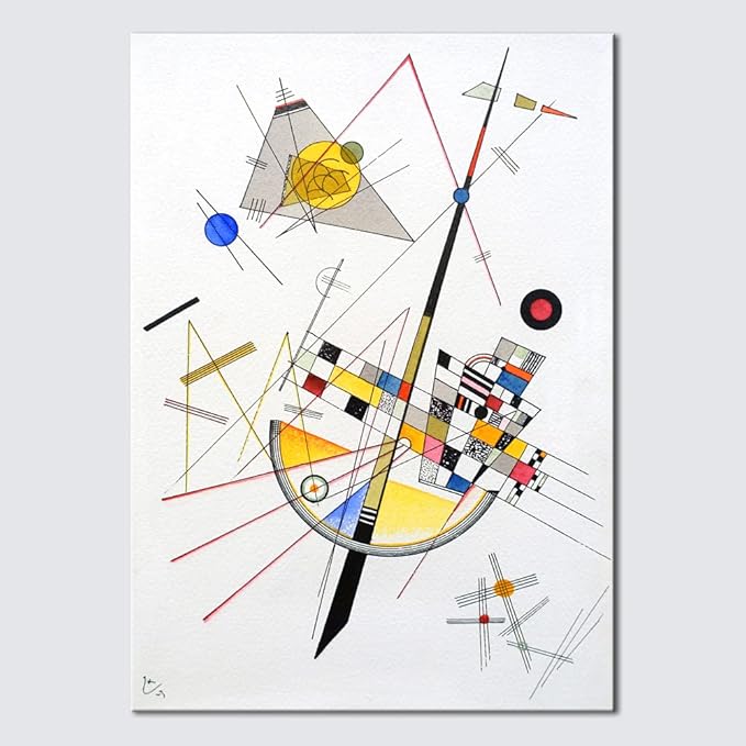 Wieco Art Canvas Prints Delicate Tension #85, 1923 by Wassily Kandinsky Abstract Classic Art Reproductions Gallery Wrapped Canvas Wall Art for Home Decor and Wall Decorations