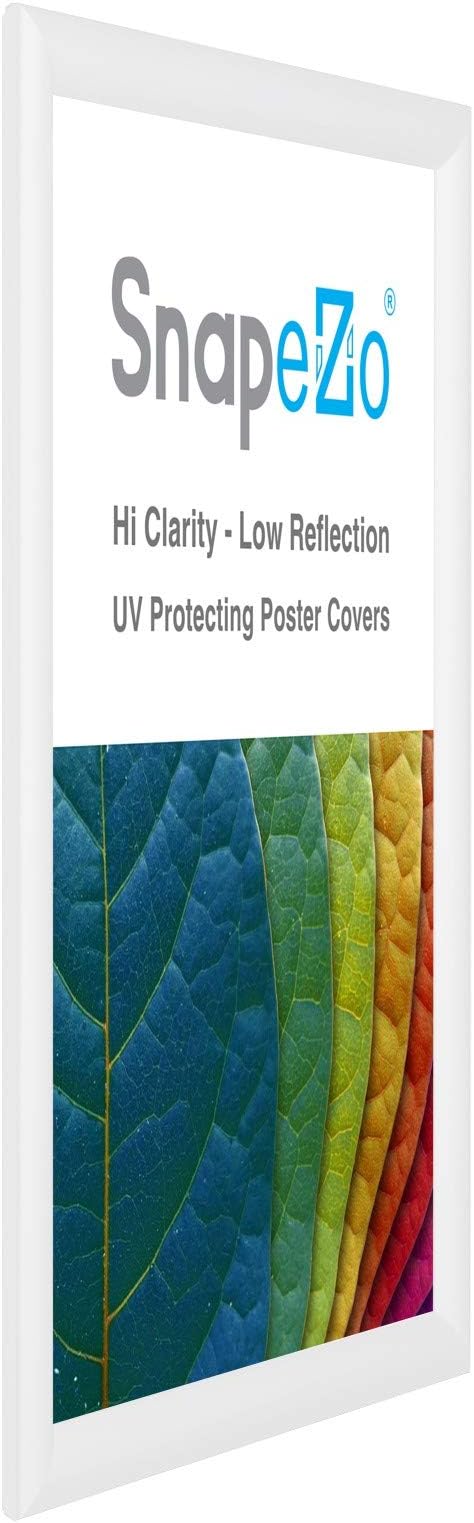 SnapeZo 11.7 x 16.5 (A3 Euro Size) White Poster Frame, Front-Loading, Wall Mount, Aluminum 1" Profile, Sleek Series