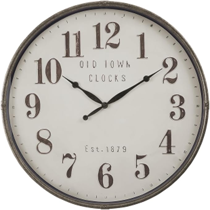 Extra Large Wall Clock, 30 Inch, Coffee White, Silent Non-Ticking Quartz Movement, Battery Operated, Decorative Arabic Numeral, Stylish Clock Living Room, Office, Home Decor