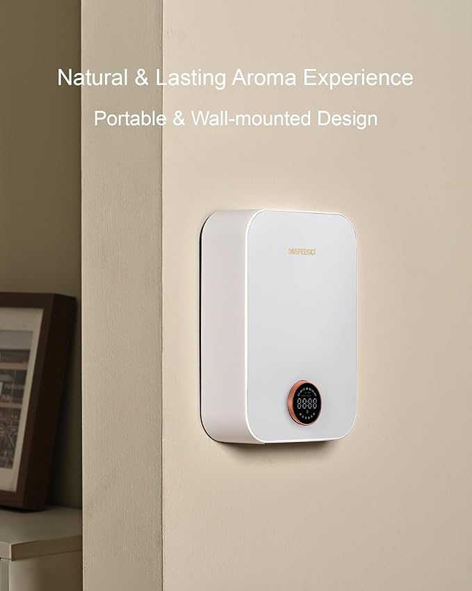 Home Diffuser|150ml Large Capacity Essential Oil Diffuser|Smart Bluetooth Controlled Pure Essential Oil Diffuser|24/7 Customizable Settings (White)