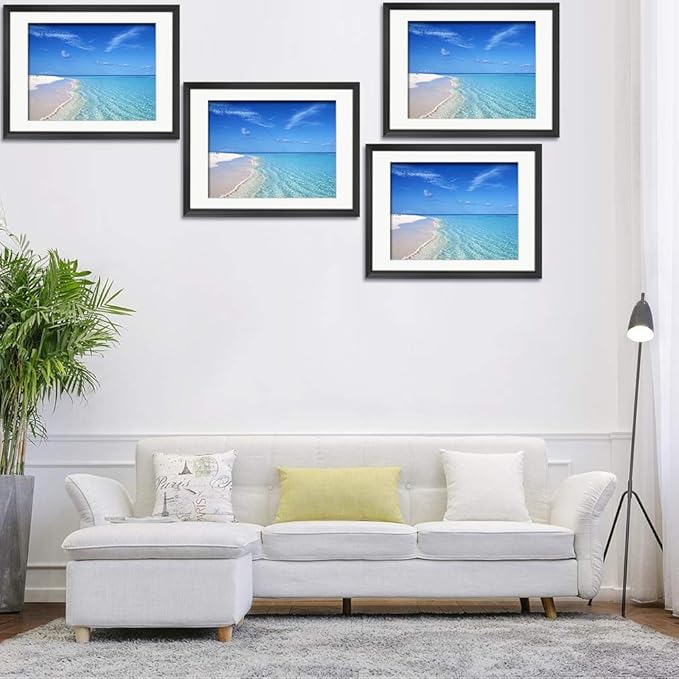 Giftgarden Black 18x24 Frame Matted to Display 16x20 Picture with Mat or 18 x 24 Poster without Mat, Set of 4