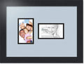 ArtToFrames Collage Photo Frame Double Mat with 2 - 3x5 Openings and Satin Black Frame