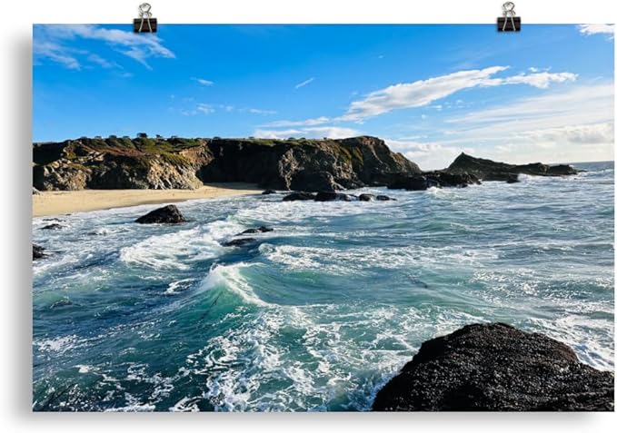 Bodega Bay Coastal Poster – Ocean Photography Wall Art Print – California Nature Landscape – Horizontal Seascape Decor – Picture for Living Room or Bedroom (20x30 inches) - Unframed Poster