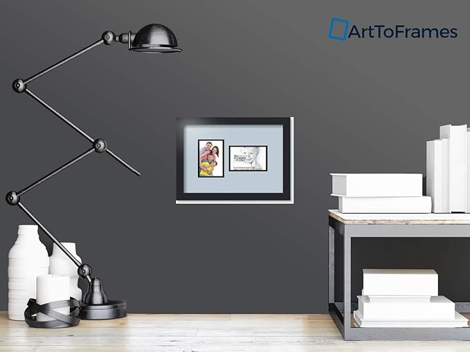 ArtToFrames Double-Multimat-102-860/89-FRBW26079 Collage Photo Frame Double Mat with 2-4x6 Openings and Satin Black Frame