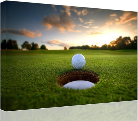 chenchenArt Golf Wall Art for Living Room Bedroom Home Decorations Golf Ball Picture Poster Canvas Prints Modern Artwork Framed Ready to Hang(12''H x 16''W)