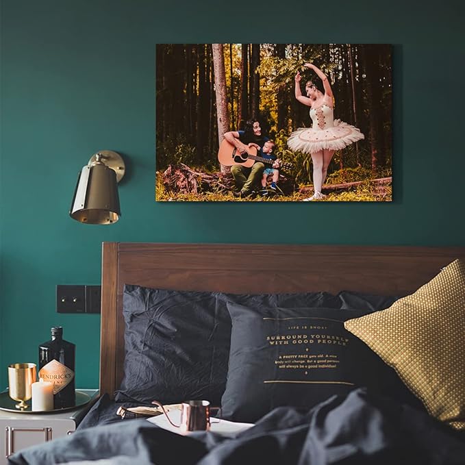 Looife Custom Canvas Prints, Personalized Wall Art with Your Photo on Canvas - 24"x16"