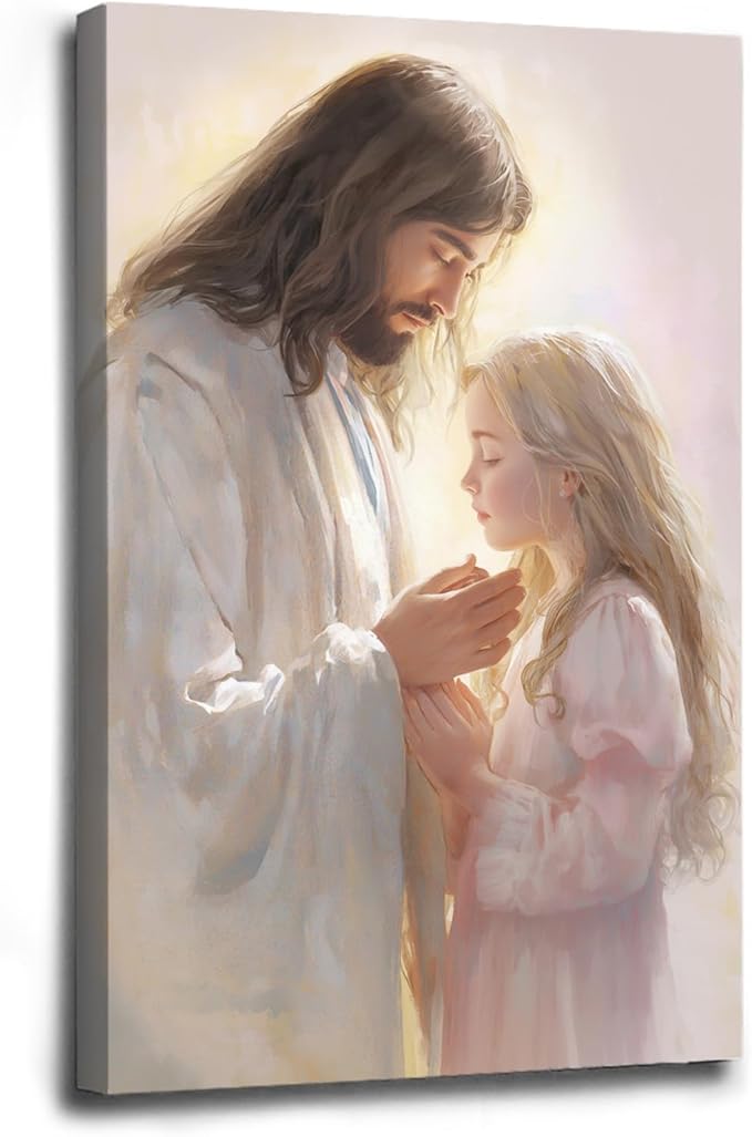 Christian Wall Art Print, Religious Scripture Biblical Decor, Faith-Based Inspirational Landscape with Cross, Digital Printed Canvas Poster for Church, Home Chapel, Prayer Room Decor