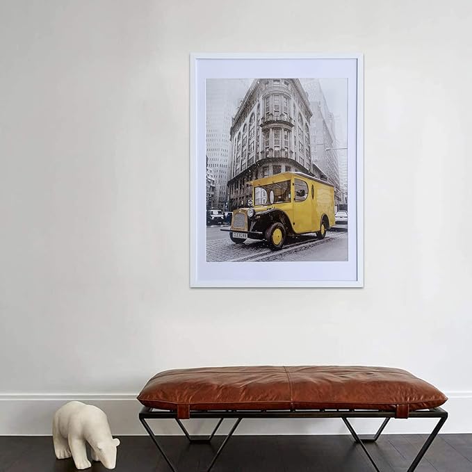 Art Emotion White 18x24 Picture Frame Display 16x20 Pictures with Mat or 18x24 without Mat, Horizontal and Vertical for Wall- 4 packs.