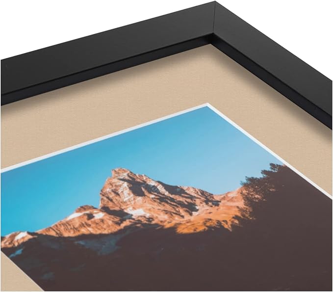 ArtToFrames Double-Multimat-106-782/89-FRBW26079 Collage Photo Frame Double Mat with 2-5x7 Openings and Satin Black Frame