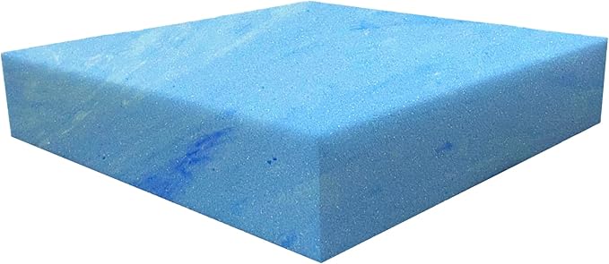 FoamRush 1"x 36" x 36" Gel Cooling Memory Square Foam Cushion, Upholstery Foam, Seat Replacement, Upholstery Sheet, Wheelchair Seat Cushion Replacement, Made in USA