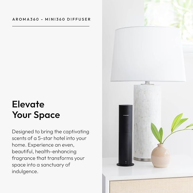 Aroma360-Mini Pro Scent Diffuser-Aroma Diffuser for Essential Oils-Cold-Air Diffusion-600sq.ft. Coverage-Waterless Air Diffuser for Home & Office-Metalic Silver Works Exclusively with Pro Pod Bottles