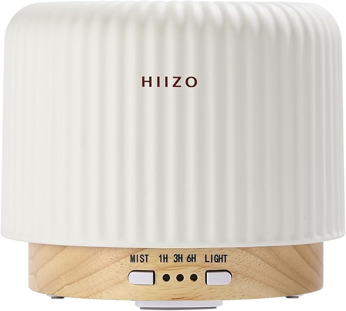 T19 Ceramic Aroma Diffuser – 200ml Ultrasonic Essential Oil Diffuser with Breathing Light, Auto-Off, Natural Wood Base, Handcrafted White Ceramic for Home Décor