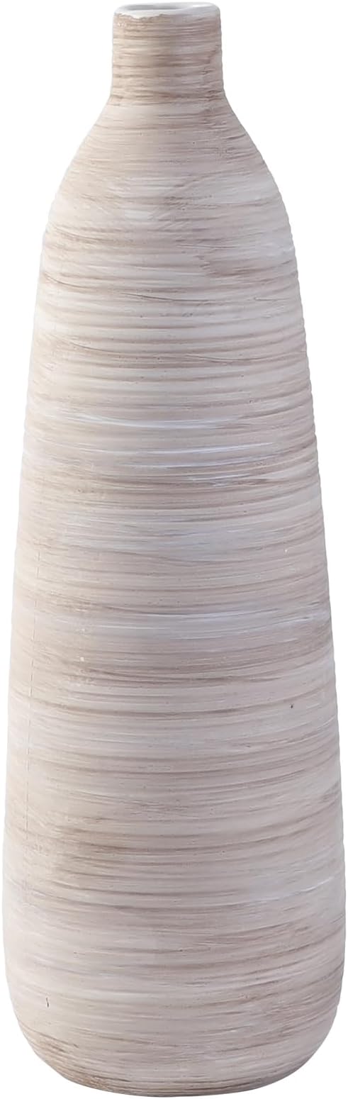 ALMA 18 inch Extra Tall Floor Vase for Home Decor, Large Earthy Vessel for Tall Pampas Grass & Dried Flowers, Cream Beige Ceramic Vase for Centerpieces, Living Room, Entryway Mantel, Bookshelf
