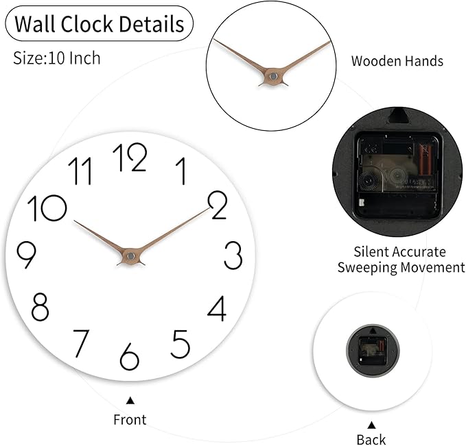 Wall Clock - White 10 Inch