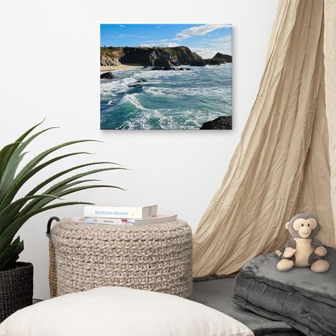Bodega Bay Canvas Wall Art – Coastal Ocean Photography Print – California Nature Landscape Decor – Seascape Picture for Living Room or Bedroom (16x20 inches) Wrapped Canvas