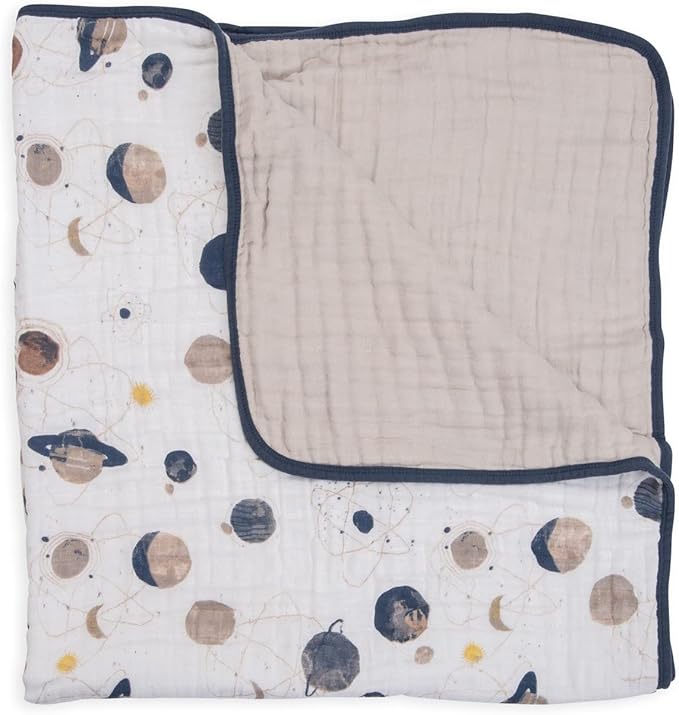 Little Unicorn Original Premium Cotton Quilt | Multi-Layered & Extra-Soft Muslin Fabric |for Babies & Toddlers (Planetary)