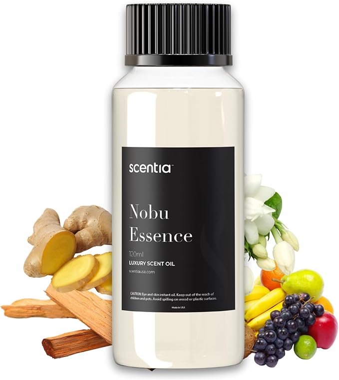 Hotel Diffuser Oil Inspired by The Nobu Hotel - 120 mL 4.06 fl oz - Essential Oil Blend Jasmine, Lilly, Sandalwood & Fresh Citrus for Aromatherapy Diffusers - Nobu Essence