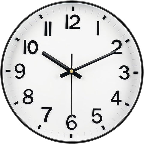 Wall Clocks Battery Operated, 12 Inch Non Ticking Digital Wall Clock, Silent Analog Clock for Bedroom Living Room Kitchen Office Gym Classroom Decor, Large Number Clocks for Seniors Elderly