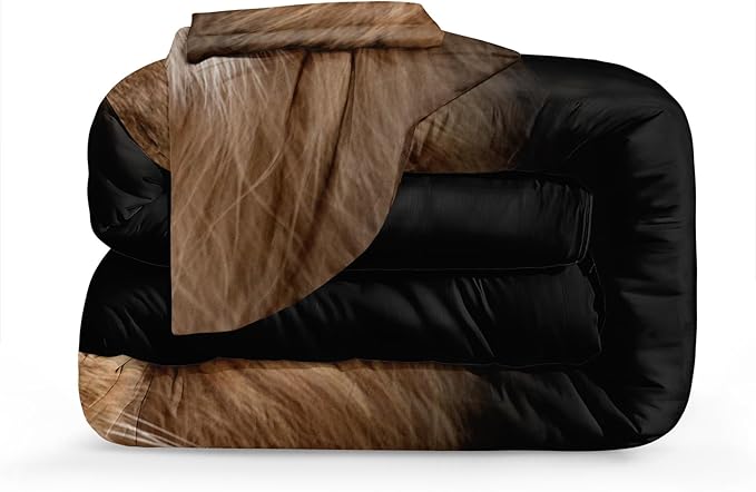 Black Lion Comforter Set African Animal Bedding Comforter 3D Lion Cheetah Safari Wild Animal Theme Forest King Lion Bedroom Set King Size Bed Set