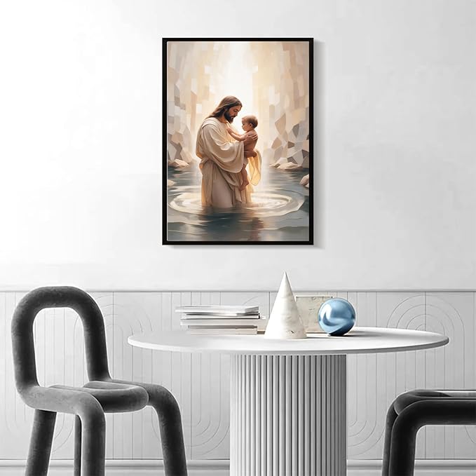 Christian Wall Art Print, Religious Scripture Biblical Decor, Faith-Based Inspirational Landscape with Cross, Digital Printed Canvas Poster for Church, Home Chapel, Prayer Room Decor