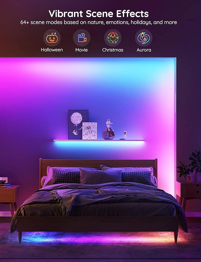 Govee RGBIC Alexa LED Strip Light 16.4ft, Smart WiFi LED Lights Work with Alexa and Google Assistant, Segmented DIY, Music Sync, Color Changing LED Strip Lights for Room, Bedroom, Holiday