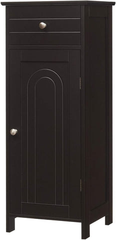 GLACER Floor Storage Cabinet, Multifunctional Freestanding Bathroom Storage Cabinet with 2 Adjustable Shelves, Ideal for Bathroom, Living Room, 14 x 12 x 34.5 inches (Brown)