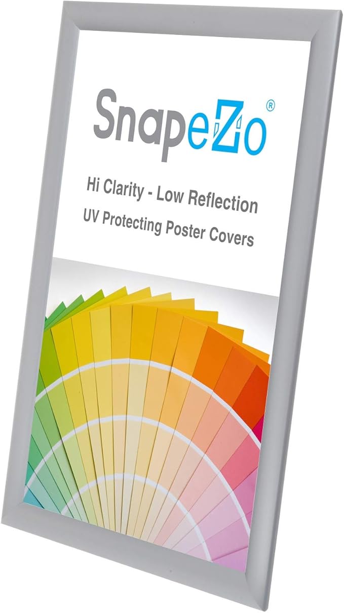 SnapeZo 2-Pack 11x17 Inches Silver Document Notice Frames, Front-Loading Snap Frame, 1" Aluminum Profile, Wall Mounted