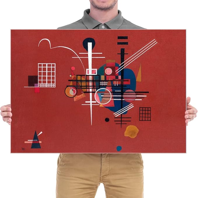 Wieco Art Canvas Prints Dull Red,1927 by Wassily Kandinsky Classic Abstract Art Famous Paintings Reproductions Canvas Wall Art for Living Room Home Decor Wall Decorations