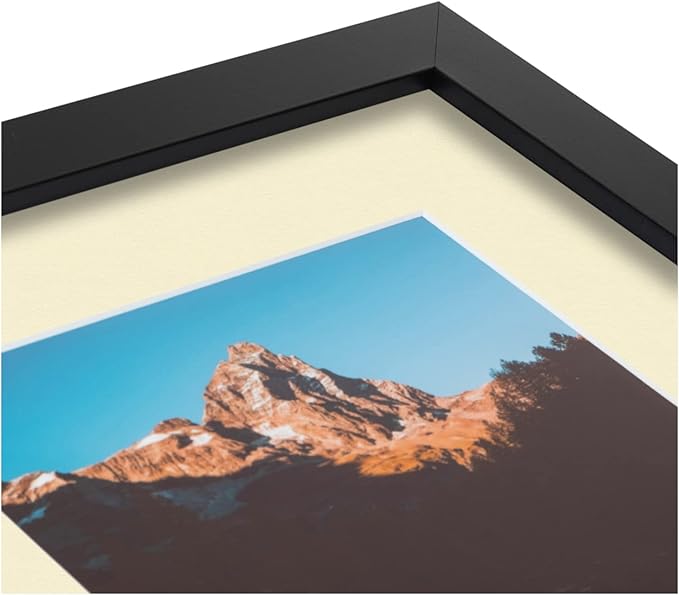 ArtToFrames Double-Multimat-106-791/89-FRBW26079 Collage Photo Frame Double Mat with 2-5x7 Openings and Satin Black Frame